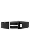 ルイヴィトン Louis Vuitton LV シティ ピン 35MM 95/38 M0542 ブラック レザー ベルト シルバー金具 黒 サンチュール カット済
