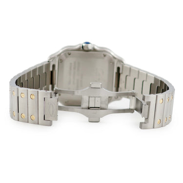 腕時計 カルティエ Cartier サントス ドゥ カルティエ MM W2SA0016 自動巻き メンズ K18YG×SS コンビ ローマン 青針