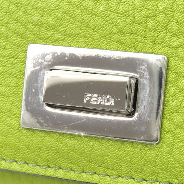 フェンディ FENDI ピーカブー セレリア 6連 グリーン×ブラウン レザー