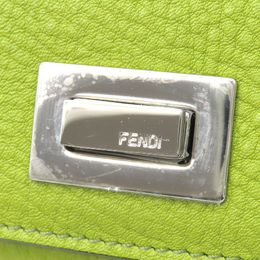 フェンディ FENDI ピーカブー セレリア 6連 グリーン×ブラウン レザー キーケース シルバー金具 緑 茶