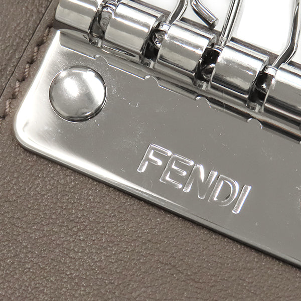 フェンディ FENDI ピーカブー セレリア 6連 グリーン×ブラウン レザー