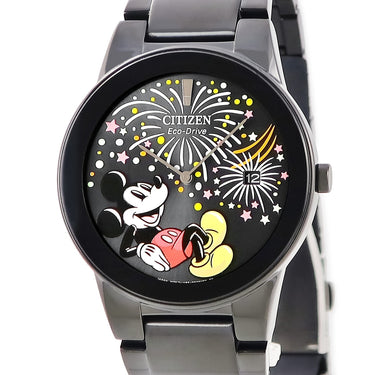 腕時計 シチズン CITIZEN エコドライブ ミッキー フィエスタ AU1095-57W クオーツ メンズ 未使用 ブラック ディズニー コラボ デイト
