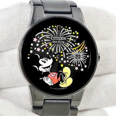 腕時計 シチズン CITIZEN エコドライブ ミッキー フィエスタ AU1095-57W クオーツ メンズ 未使用 ブラック ディズニー コラボ デイト