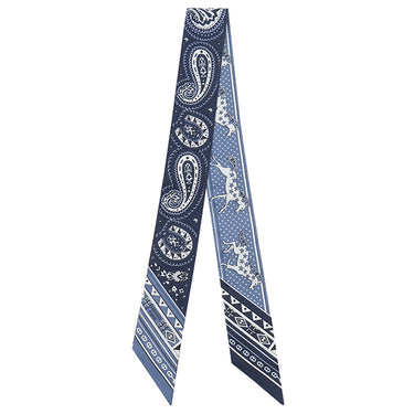 エルメス HERMES ツイリー ブルージーン×マリン×ホワイト シルク スカーフ 新品 未使用 【CHEVAL DE COEUR BANDANA/シュヴァル ドゥ クール バンダナ】
