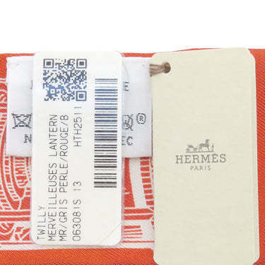 エルメス HERMES ツイリー H063081S 13 グリペルル×ルージュ×ホワイト シルク スカーフ 新品 未使用 【メルヴェイユーズ ランタン】