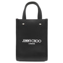 ジミーチュウ JIMMY CHOO MINI N/S TOTE ANR ブラック レザー 2WAYバッグ シルバー金具 トート ショルダーバッグ 黒