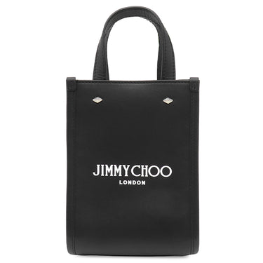 ジミーチュウ JIMMY CHOO MINI N/S TOTE ANR ブラック レザー 2WAYバッグ シルバー金具 トート ショルダーバッグ 黒