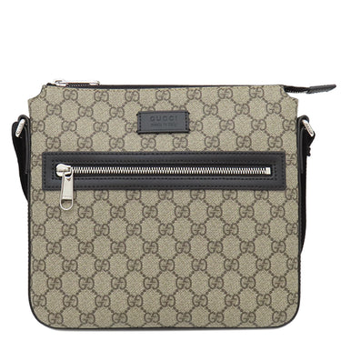 グッチ GUCCI GGスプリーム メッセンジャーバッグ 779865 ベージュ×ブラック GGスプリームキャンバス レザー ショルダーバッグ シルバー金具