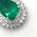 ノンブランド NON BRAND エメラルド 2.55ct ダイヤ ペンダント プラチナシルバー Pt950 エメラルド ダイヤモンド Pt850(チェーン) ネックレス 緑 ペアシェイプカット デザインチェーン プラチナ