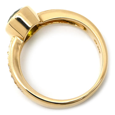 タサキ TASAKI ペリドット ダイヤ グリーン×イエローゴールド K18YG ペリドット リング 指輪 緑 TASAKI Au750 18K 18金 オーバルミックス 10号