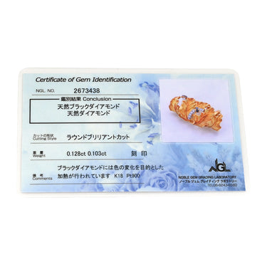 山本真理 MARI YAMAMOTO ダイヤ 帯どめ イエローゴールド×プラチナシルバー K18YG Pt900 ダイヤモンド ブラックダイヤモンド アクセサリー K18YG×Pt900 Au750 コンビ ボタニカル リーフモチーフ 帯留め