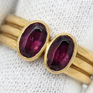 タサキ TASAKI ガーネット リング パープル×イエローゴールド K18YG ダイヤモンド ガーネット リング 指輪 TASAKI Au750 18K 18金 ロードライトガーネット 11号