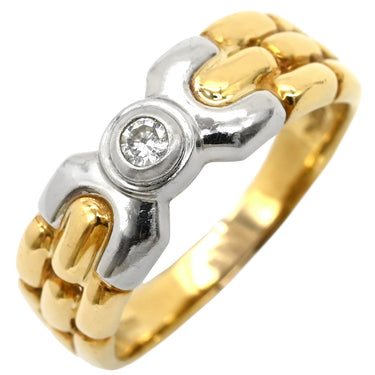 クリスチャン・ディオール Christian Dior ダイヤモンドリング イエローゴールド×プラチナシルバー K18YG Pt900 ダイヤモンド リング 指輪 Christian Dior Au750 K18 Pt900 コンビ ダイヤ1粒 1P 15号