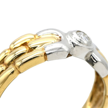 クリスチャン・ディオール Christian Dior ダイヤモンドリング イエローゴールド×プラチナシルバー K18YG Pt900 ダイヤモンド リング 指輪 Christian Dior Au750 K18 Pt900 コンビ ダイヤ1粒 1P 15号