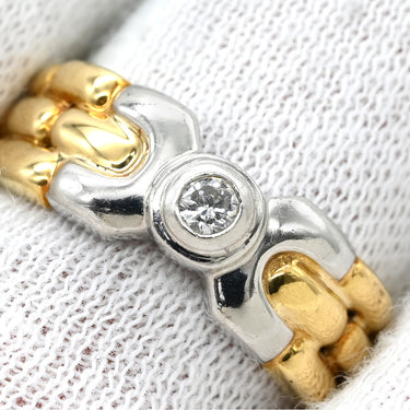 クリスチャン・ディオール Christian Dior ダイヤモンドリング イエローゴールド×プラチナシルバー K18YG Pt900 ダイヤモンド リング 指輪 Christian Dior Au750 K18 Pt900 コンビ ダイヤ1粒 1P 15号