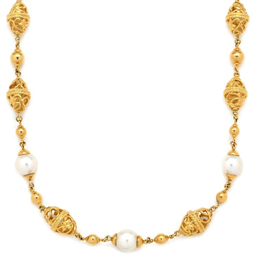 ミキモト MIKIMOTO パール ホワイトパール×イエローゴールド K18YG パール ネックレス MIKIMOTO 真珠 Au750 18K 18金 ロングネックレス ブレス 2WAY コンバーチブル