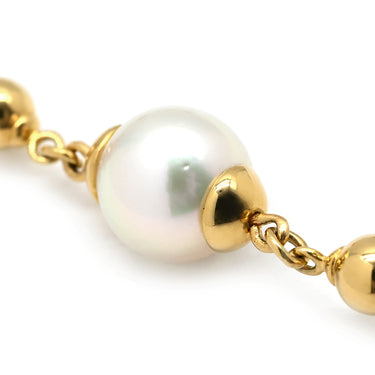 ミキモト MIKIMOTO パール ホワイトパール×イエローゴールド K18YG パール ネックレス MIKIMOTO 真珠 Au750 18K 18金 ロングネックレス ブレス 2WAY コンバーチブル