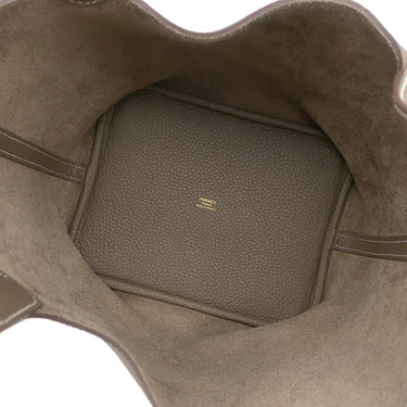 エルメス HERMES ピコタンロックMM エトゥープ トリヨンクレマンス ハンドバッグ ゴールド金具 グレージュ