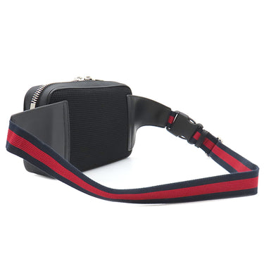 グッチ GUCCI ソフト ベルトバッグ 474293 ブラック GGスプリームキャンバス ボディバッグ シルバー金具 ウェブライン ウエストバッグ