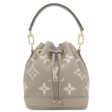 ルイヴィトン LOUIS VUITTON ナノ ノエ M46291 ベージュ モノグラムアンプラント バイカラーモノグラムアンプラント 2WAYバッグ ゴールド金具 ショルダー