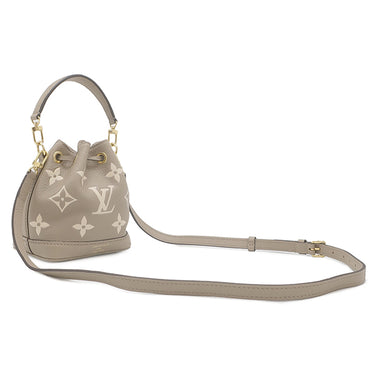 ルイヴィトン LOUIS VUITTON ナノ ノエ M46291 ベージュ モノグラムアンプラント バイカラーモノグラムアンプラント 2WAYバッグ ゴールド金具 ショルダー