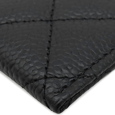 シャネル CHANEL クラシック AP0213 ブラック レザー キャビアスキン カードケース ゴールド金具 黒 パスケース 名刺入れ