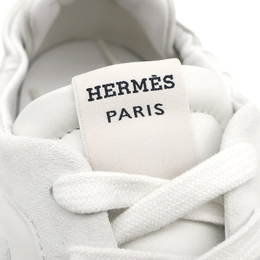 エルメス HERMES ジェット ナッパ H242923ZH90400 白 レザー トワルテクニック シェーヴルヴェロア #40 スニーカー 新品 未使用 Hロゴ