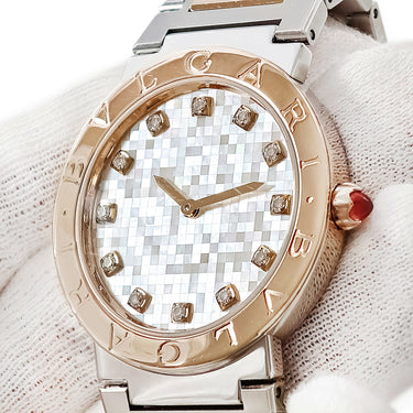 腕時計 ブルガリ BVLGARI ブルガリブルガリ LISAモデル 104115/BBP33SG クオーツ レディース 純正ダイヤ K18PG×SS コンビ シェル 限定