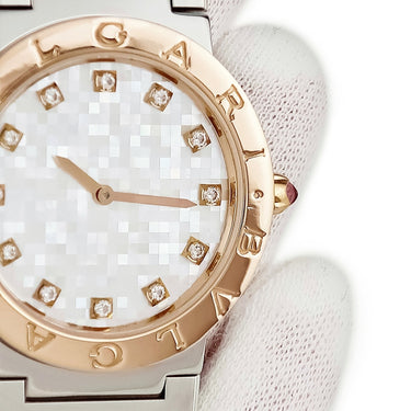 腕時計 ブルガリ BVLGARI ブルガリブルガリ LISAモデル 104115/BBP33SG クオーツ レディース 純正ダイヤ K18PG×SS コンビ シェル 限定