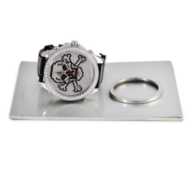 腕時計 ジェイコブ JACOB&CO 5タイムゾーン 47mm スカル JC-SKULLD クオーツ メンズ 純正全面ダイヤ 骸骨 ドクロ GMT