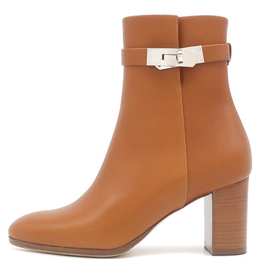 エルメス HERMES サンジェルマン アンクルブーツ H202257Z ナチュラル レザー #36.5 ブーツ 靴 ケリーバックル 補修有り