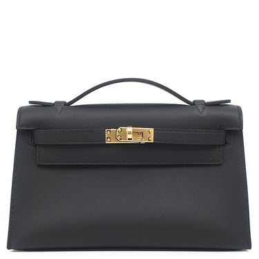 エルメス HERMES ポシェットケリー ミニ ブラック スイフト ハンドバッグ ゴールド金具 新品 未使用 黒 2025年製