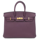 エルメス HERMES バーキン25 カシス トゴ ハンドバッグ ゴールド金具 紫 鍵・カデナ欠品