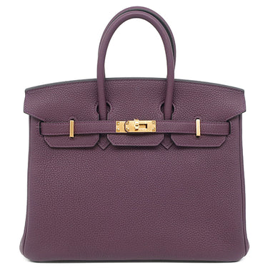 エルメス HERMES バーキン25 カシス トゴ ハンドバッグ ゴールド金具 紫 鍵・カデナ欠品