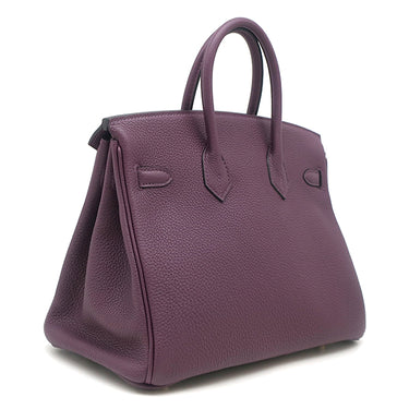 エルメス HERMES バーキン25 カシス トゴ ハンドバッグ ゴールド金具 紫 鍵・カデナ欠品