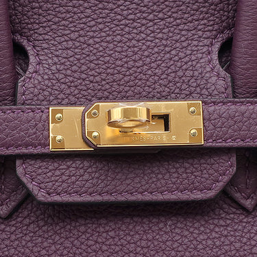 エルメス HERMES バーキン25 カシス トゴ ハンドバッグ ゴールド金具 紫 鍵・カデナ欠品