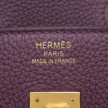 エルメス HERMES バーキン25 カシス トゴ ハンドバッグ ゴールド金具 紫 鍵・カデナ欠品