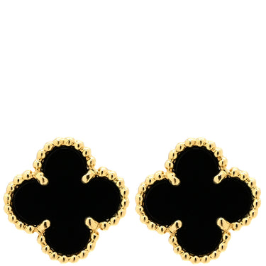 ヴァンクリーフアーペル Van Cleef & Arpels スウィート アルハンブラ VCARA44900 ブラック×イエローゴールド K18YG オニキス ピアス 黒 750 YG 18K