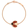 ヴァンクリーフアーペル Van Cleef & Arpels ラッキースプリング オープンウィング レディバグ VCARP7R100 ローズゴールド K18PG オニキス カーネリアン ブレスレット オニキス カーネリアン