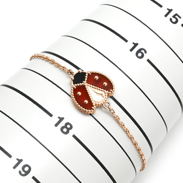 ヴァンクリーフアーペル Van Cleef & Arpels ラッキースプリング オープンウィング レディバグ VCARP7R100 ローズゴールド K18PG オニキス カーネリアン ブレスレット オニキス カーネリアン