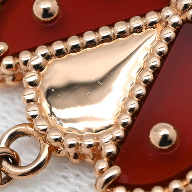 ヴァンクリーフアーペル Van Cleef & Arpels ラッキースプリング オープンウィング レディバグ VCARP7R100 ローズゴールド K18PG オニキス カーネリアン ブレスレット オニキス カーネリアン