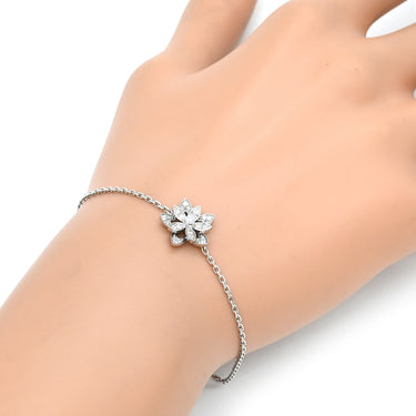 ヴァンクリーフアーペル Van Cleef & Arpels ロータス ダイヤ ミニ VCARP1AB00 ホワイトゴールド K18WG ダイヤモンド ブレスレット 750 18K フラワーモチーフ