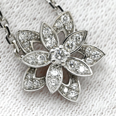 ヴァンクリーフアーペル Van Cleef & Arpels ロータス ダイヤ ミニ VCARP1AB00 ホワイトゴールド K18WG ダイヤモンド ブレスレット 750 18K フラワーモチーフ