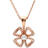 ブルガリ BVLGARI フィオレヴァー ピンクゴールド K18PG ダイヤモンド ネックレス Au750 K18PG パヴェ ダイヤ フラワーモチーフ オープンワーク