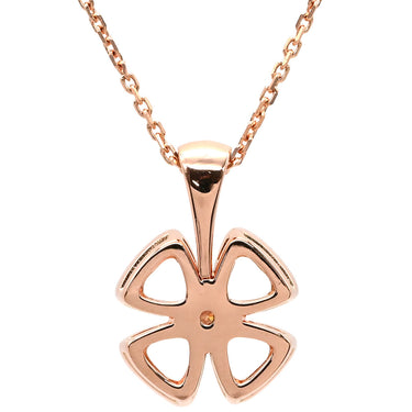 ブルガリ BVLGARI フィオレヴァー ピンクゴールド K18PG ダイヤモンド ネックレス Au750 K18PG パヴェ ダイヤ フラワーモチーフ オープンワーク