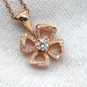 ブルガリ BVLGARI フィオレヴァー ピンクゴールド K18PG ダイヤモンド ネックレス Au750 K18PG パヴェ ダイヤ フラワーモチーフ オープンワーク