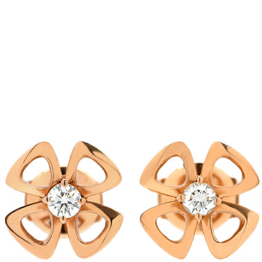 ブルガリ BVLGARI ダイヤモンドピアス 355327 ピンクゴールド K18PG ダイヤモンド ピアス Au750 PG K18RG オープンワーク クローバー