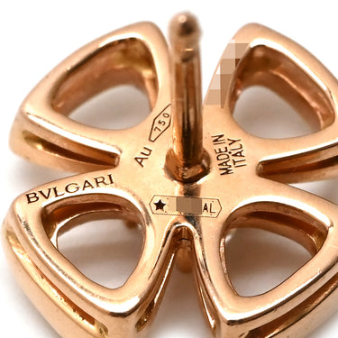 ブルガリ BVLGARI ダイヤモンドピアス 355327 ピンクゴールド K18PG ダイヤモンド ピアス Au750 PG K18RG オープンワーク クローバー