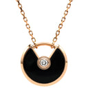 カルティエ Cartier アミュレット ドゥ カルティエ ピンクゴールド×ブラック K18PG ダイヤモンド オニキス ネックレス PG Au750 18K 18金 ダイヤ オニキス タリスマン