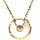 カルティエ Cartier アミュレット ドゥ カルティエ XS ホワイト×イエローゴールド K18YG ダイヤモンド ホワイトマザーオブパール ネックレス 1Pダイヤ 750 ホワイトシェル ラウンド